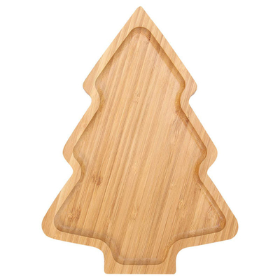 Bamboo Wooden Christmas Tree Shaped Appetizer Tray for Modern Plate Dish Serving