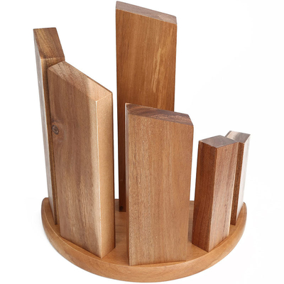 Bamboo Multifunctional Kitchen Shelf Semi Circle Magnetic Knife Block