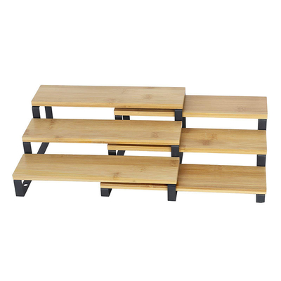 3 Tier Expandable Bamboo Kitchen Shelf Organizer Spice Rack Sustainable