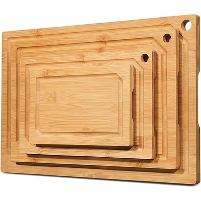 CE / EU Certified 4-Piece Bamboo Cutting Board Set for Sustainable Kitchen Cooking