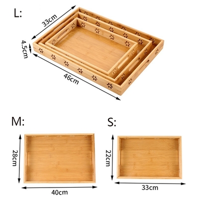 3L Sustainable Bamboo Serving Tray For Dessert Food ISO9001 certificated