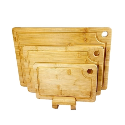 OEM/ODM Accepted Rectangle Bamboo Three-Piece Cutting Board Set with Hanging Holes