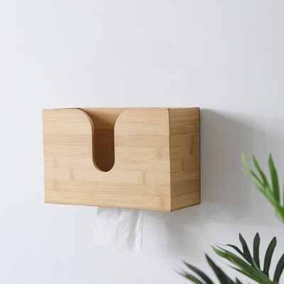 2023 Adhesive Desktop Bamboo Tissue Storage Box with Design and CE / EU Certification