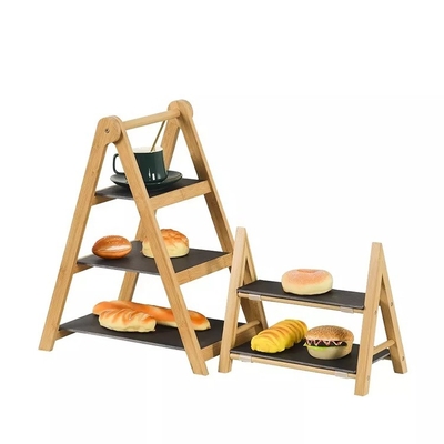 Natural Bamboo Display Stand for Exquisite Party Cakes and Desserts CE / EU Certified