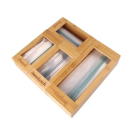 OEM/ODM Acceptable Natural Bamboo Plastic Arch Storage Box with Aluminum Foil Dispenser