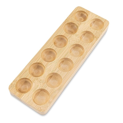 Customized Holes Bamboo Egg Tools Display Stand for Eco-friendly Countertop Display