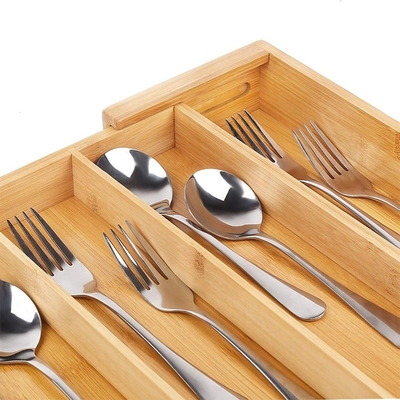 5 Grid Multi-functional Bamboo Storage Box with Drawer Eco-friendly and Practical
