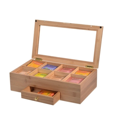 Transform Your Vanity with Bamboo Storage Box and Drawers Capacity 3-6L 33 x 19 x 10.2 cm