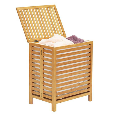 Bamboo Fabric Bathroom Storage Basket Laundry Hamper OEM