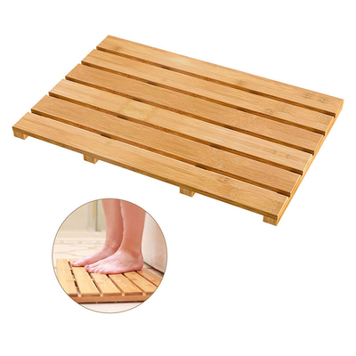 Stable Design Non-Slip Bamboo Bathroom Mat with Customized Logo and CE / EU Certificate