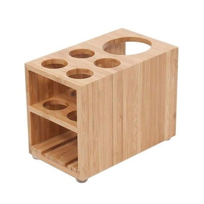 Organic Sustainable Bamboo Toothbrush Holder Toothpaste Stand For Bathroom Vanity Storage