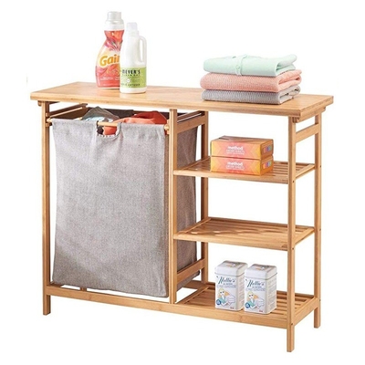 3 Tier Bamboo Free Standing Shelves Clothes Rack Organizer ODM