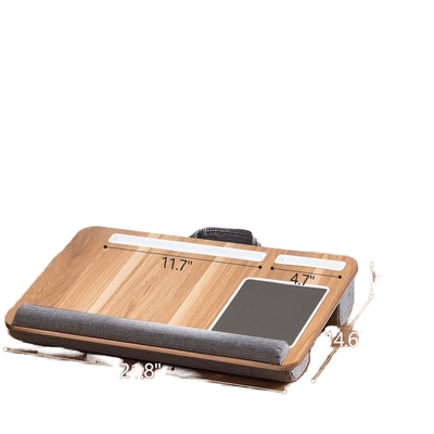 Environmental Protection Folding Bamboo Laptop Tray Desk With Cushion Tray