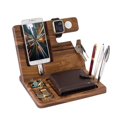 Standing Wood Bamboo Adjustable Laptop Stand Folding Lap Tray Desk Organizer
