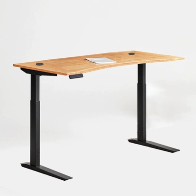 Single Tier Storage Holders Racks Bamboo Electric Adjustable Ergonomic Lift Computer Desk Work Desk