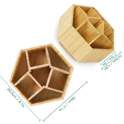Eco-Friendly 18x20.5x12.5 Bamboo Pencil Cup Pot Stationery Organizer for Office Desk