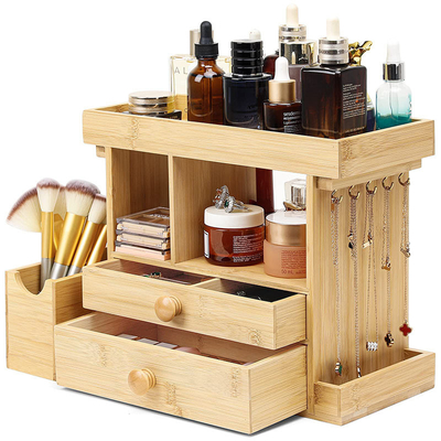 OEM Bamboo Wooden Jewelry Organizer Storage Box With Drawer