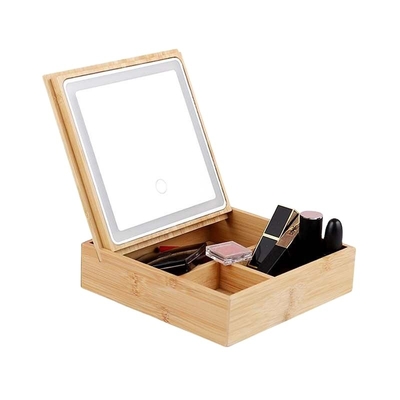 Personal Beauty Care Essential Three-Color Light Glass Mirror for Bathroom or Desktop
