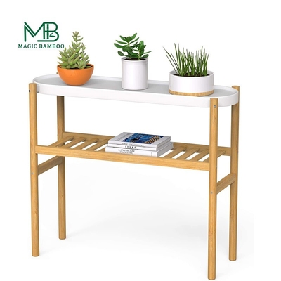Multi-Tier Bamboo Plants Rack for Big Space in Simple Design Home Storage Holders