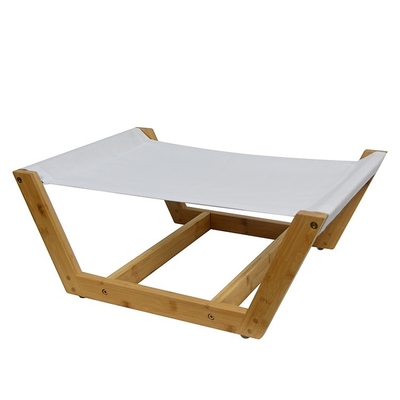 OEM Bamboo Pet Beds Long Faux Fur Dog Bed Frame Wood