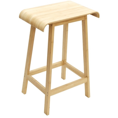Creative Bamboo Curved Seat Bar Stool with Eco-friendly Design and CE Certificate