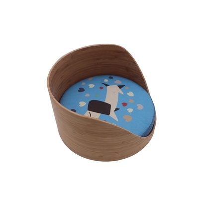 Unbreakable Mattress Bamboo Calming Dog Bed Round 28x28x15cm