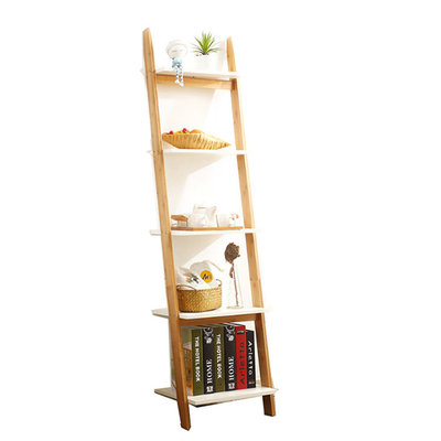 5 Floor Inclined Ladder Wall Shelf for BAMBOO Living Room Bathroom Kitchen Decoration