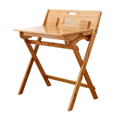 ODM Foldable Natural Bamboo Study Table Desk With Storage Box