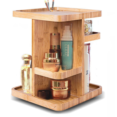 OEM Bamboo Countertop Shelf Makeup Organizer For Bathroom Bedroom