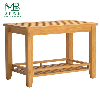 Wholesale New Design Bamboo Storage Stool With Shelf For Household Bathroom