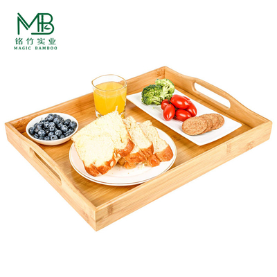 Wholesale Eco-Friendly Bamboo Tea Tray With Handle For Breakfast